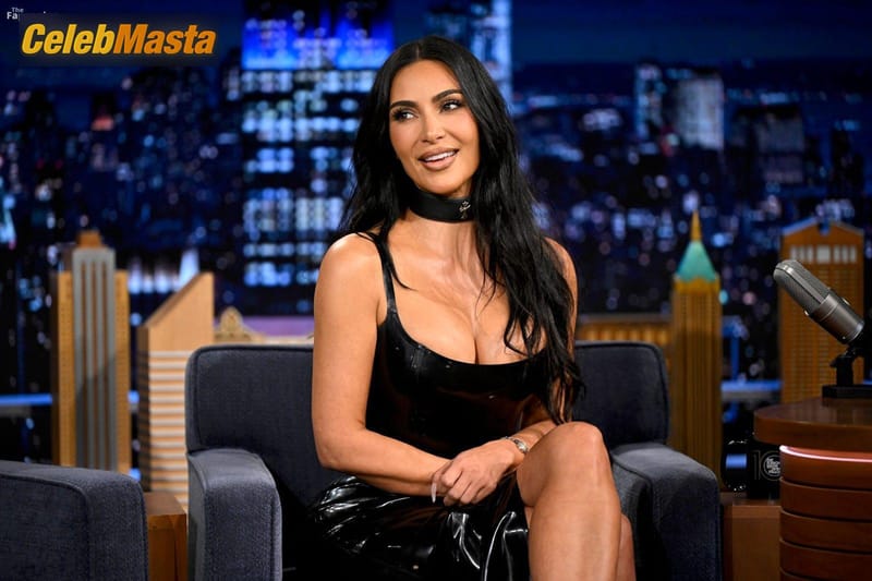 Kim Kardashian Sexy Shows Off Her Hot Cleavage And Legs On The Tonight Show Starring Jimmy Fallon In NYC Photo Gallery photo 2