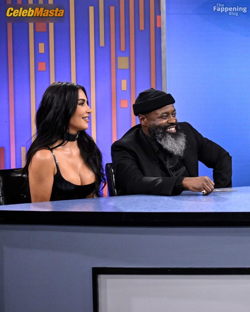 Kim Kardashian Sexy Shows Off Her Hot Cleavage And Legs On The Tonight Show Starring Jimmy Fallon In NYC Photo Gallery photo 4