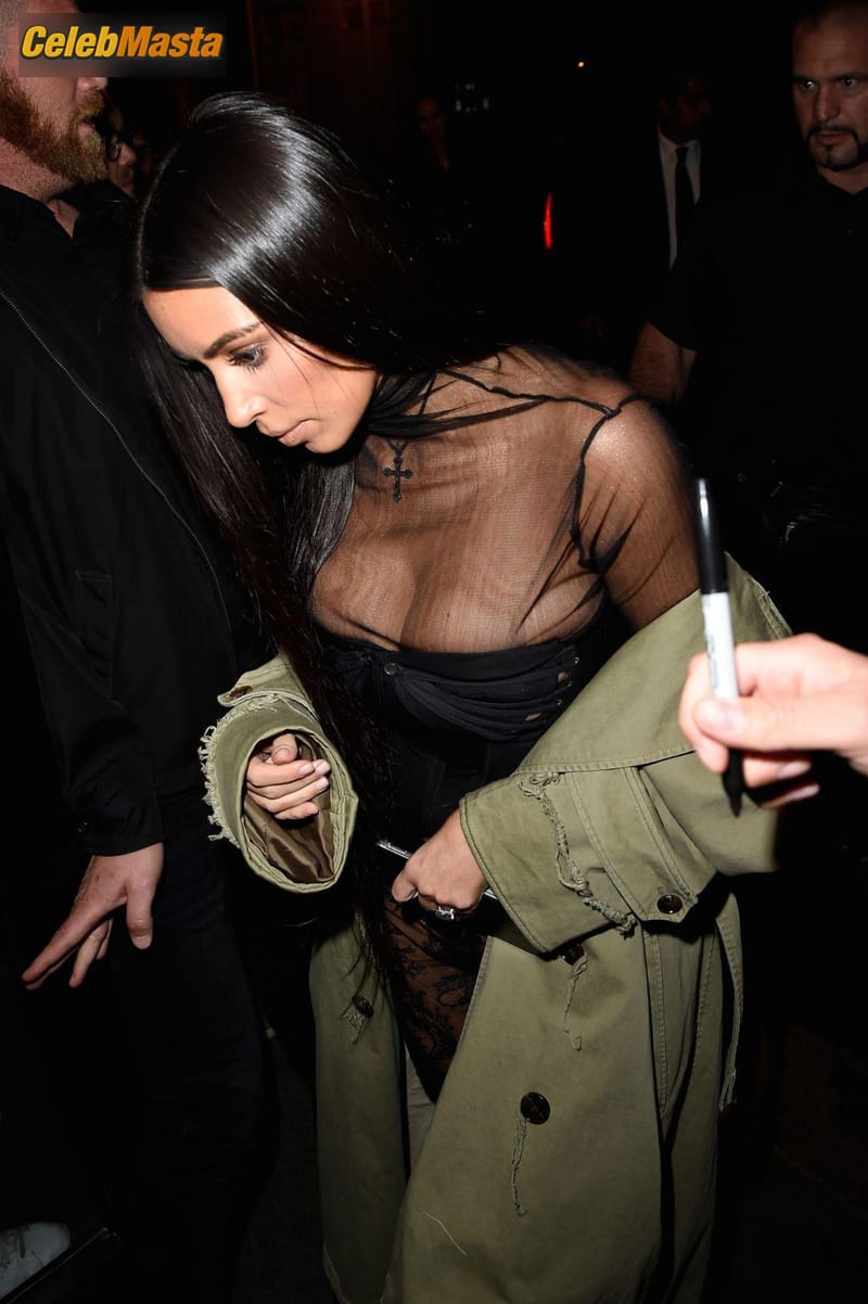 Kim Kardashian Without Panties in a See-through Outfit in Paris Photo Gallery photo 2