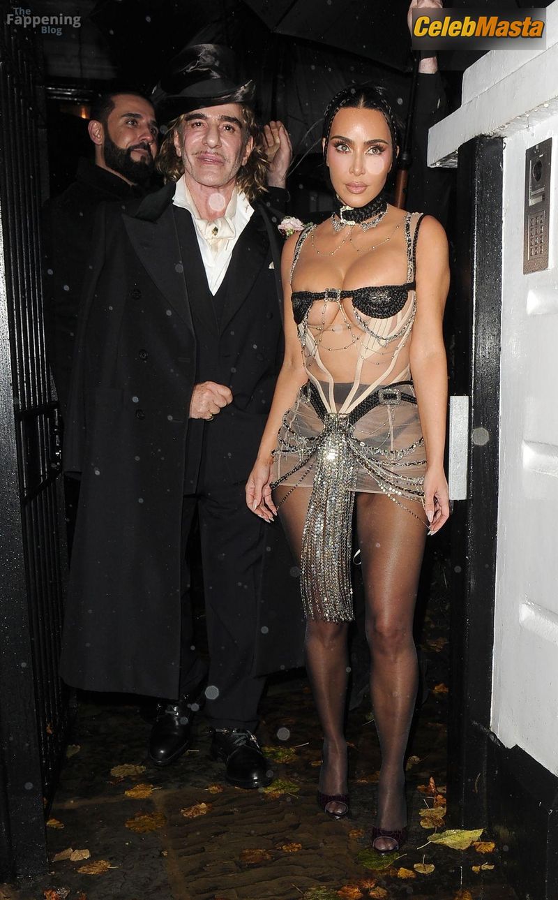Kim Kardashian Sexy Stuns In A Slutty Sheer Outfit As She Celebrates Her 45th Birthday In London Photo Gallery photo 3