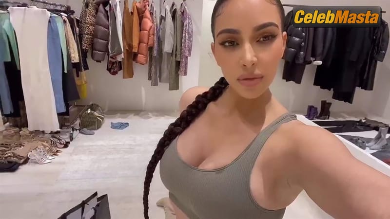 Kim Kardashian West walks through SKIMS Stretch Rib Collection photo 2
