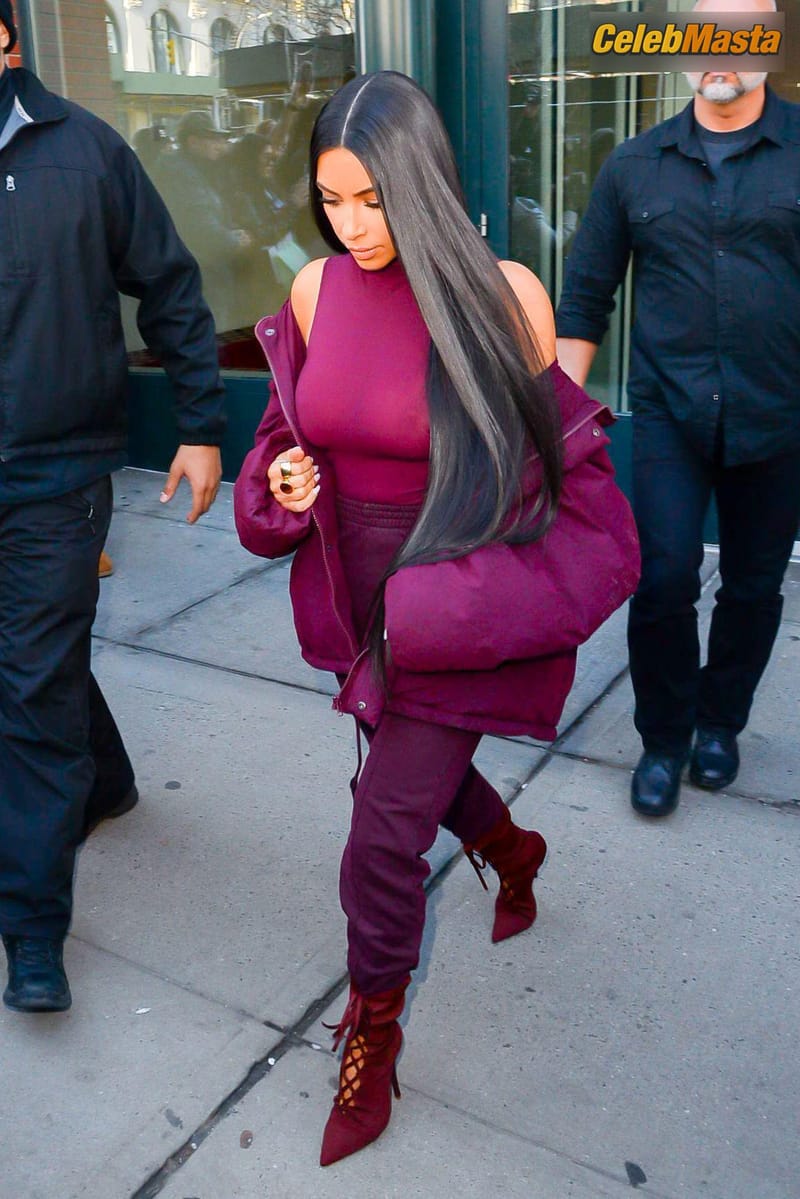 Kim Kardashian flashes Big Boobs in Sheer Purple Top in New York City Photo Gallery photo 2