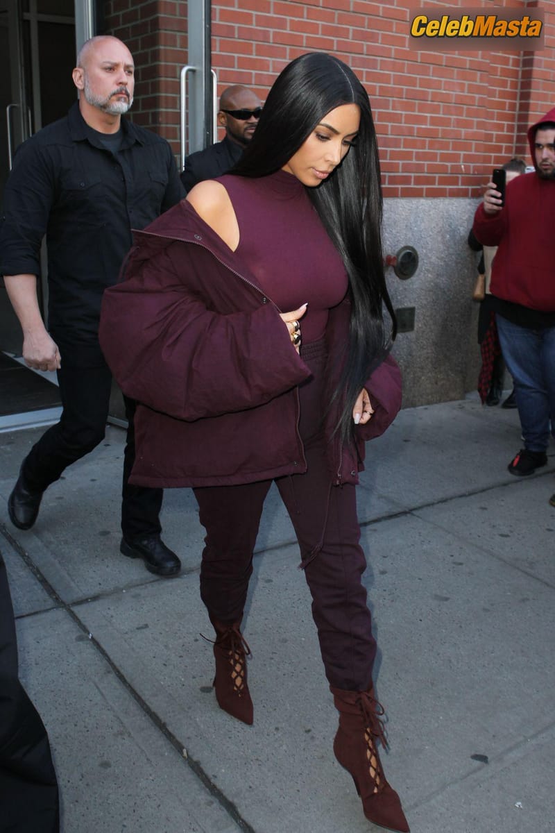 Kim Kardashian flashes Big Boobs in Sheer Purple Top in New York City Photo Gallery photo 3