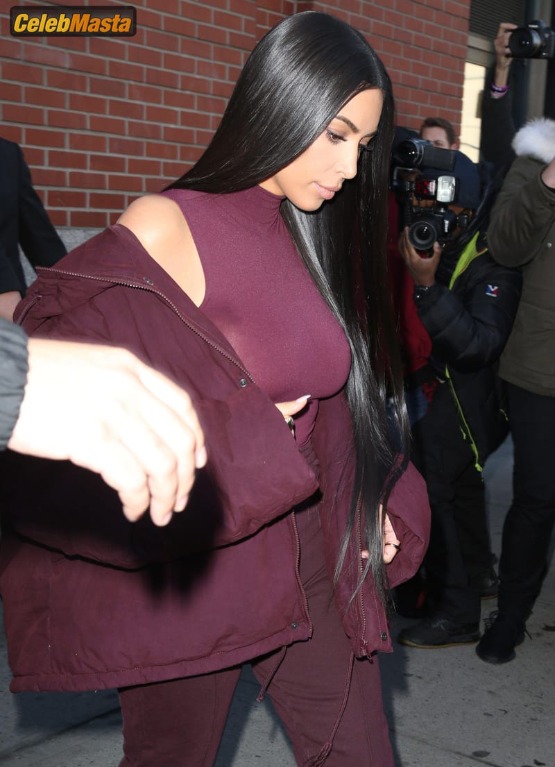 Kim Kardashian flashes Big Boobs in Sheer Purple Top in New York City Photo Gallery photo 4
