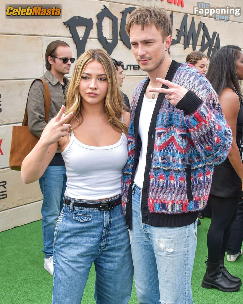 Madelyn Cline Sexy Stuns In Jeans And White Tank At Poguelandia: A Netflix Outer Banks Event In Los Angeles Photo Gallery photo 4