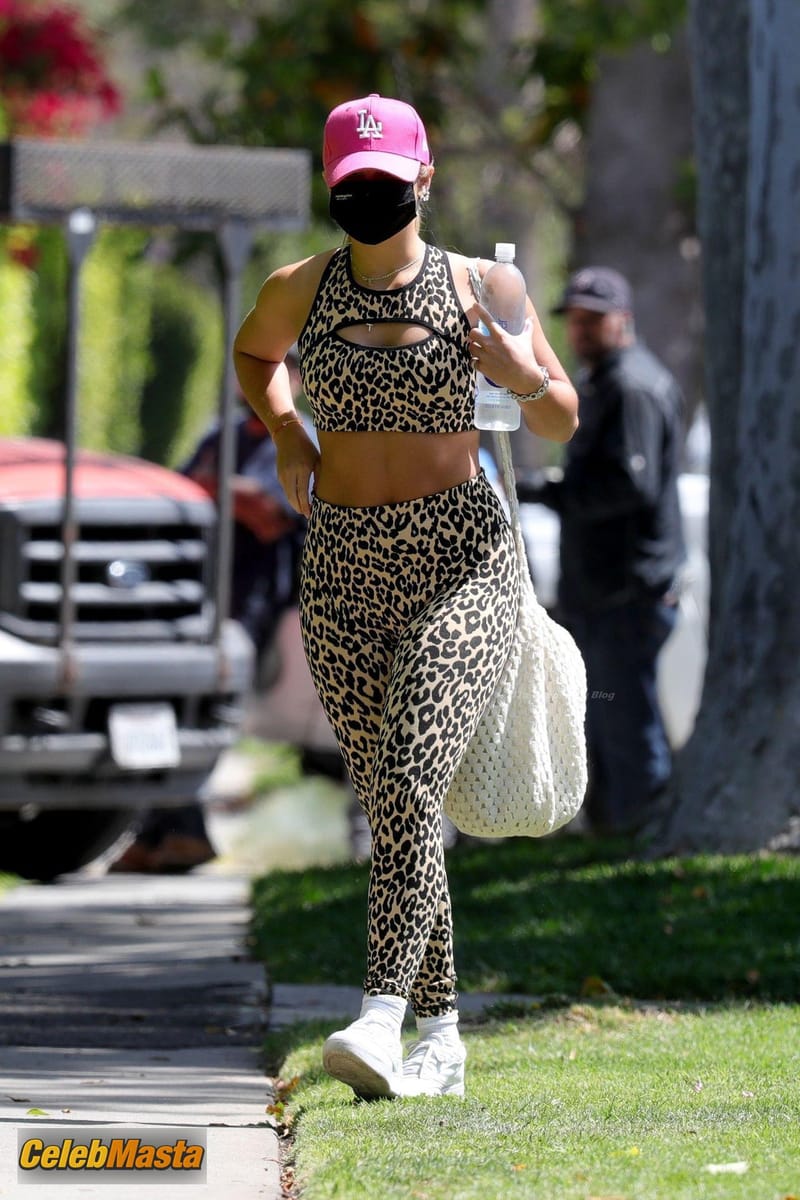 Addison Rae Sexy Heads To Pilates Session In A Leopard Print Outfit In LA Photo Gallery photo 4