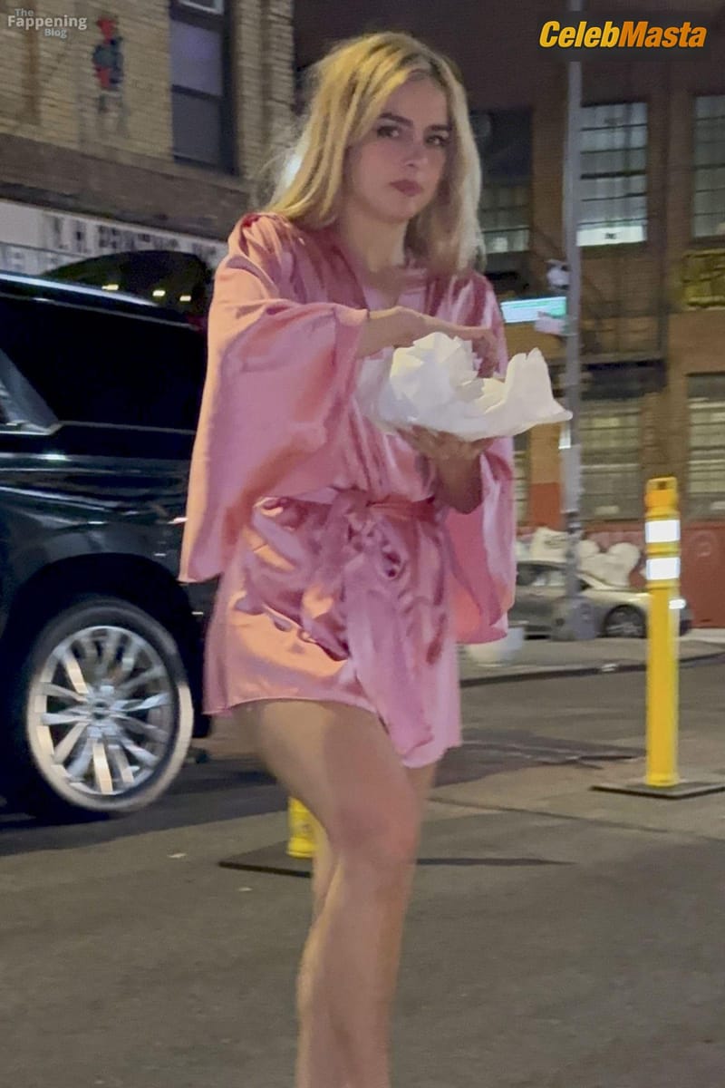 Addison Rae Sexy Flaunts Her Toned Legs Wearing A Pink Mini Dress In NYC Photo Gallery photo 3