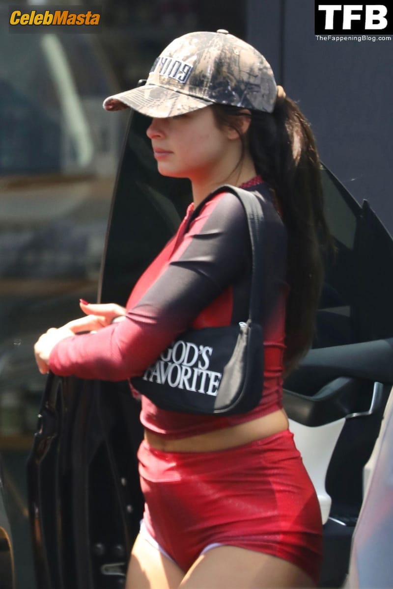 Addison Rae Sexy Seen Flaunting Her Hot Curves Wearing Red Shorts in West Hollywood Photo Gallery photo 1