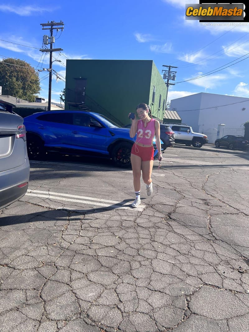 Addison Rae Sexy Seen Flaunting Her Hot Legs And Ass Wearing Red Shorts In West Hollywood Photo Gallery photo 3