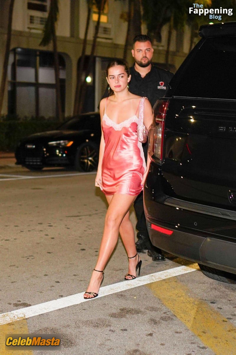 Addison Rae Sexy Spotted Flaunting Her Hot Legs and Cleavage Wearing a Hot Skimpy Dress in Miami Photo Gallery photo 1
