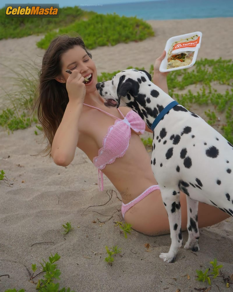 Amanda Cerny Sexy Poses In A Bikini With Her Dog For A Photoshoot photo 3