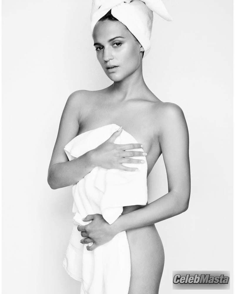 Alicia Vikander Sexy by Mario Testino for ‘Towel Series’ Photo Gallery photo 1