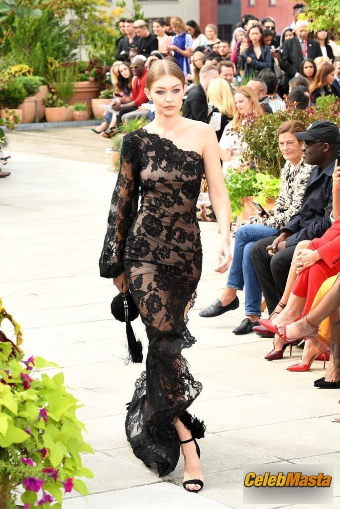 Gigi Hadid in A See-through Black Dress During New York Fashion Week Photo Gallery photo 2