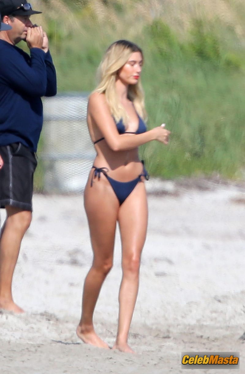 Hailey Baldwin Bieber Sexy poses during a photoshoot on the beach in Miami photo 3