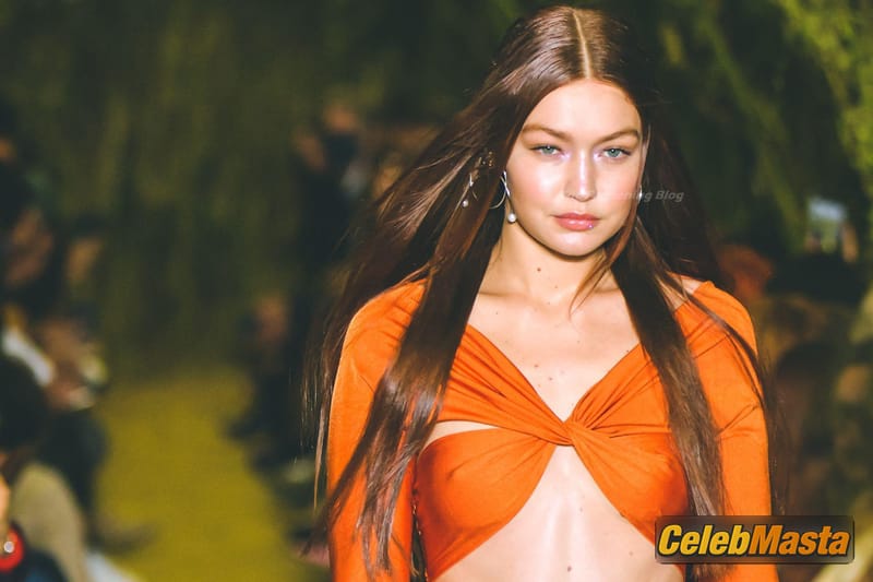 Gigi Hadid Sexy Walking Down the Runway Wearing A See Through Top At The Paris Fashion Week Photo Gallery photo 2