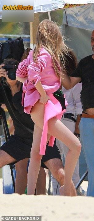 Gigi Hadid Sexy in Pink During A Candid Photoshoot in Rio, Brazil photo 4