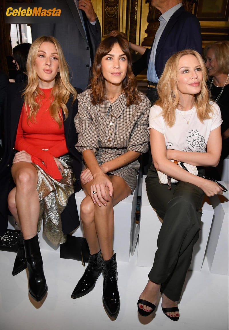 Ellie Goulding Photo Set: Braless In A Red Top At Stella Mccartney Show In Paris photo 1