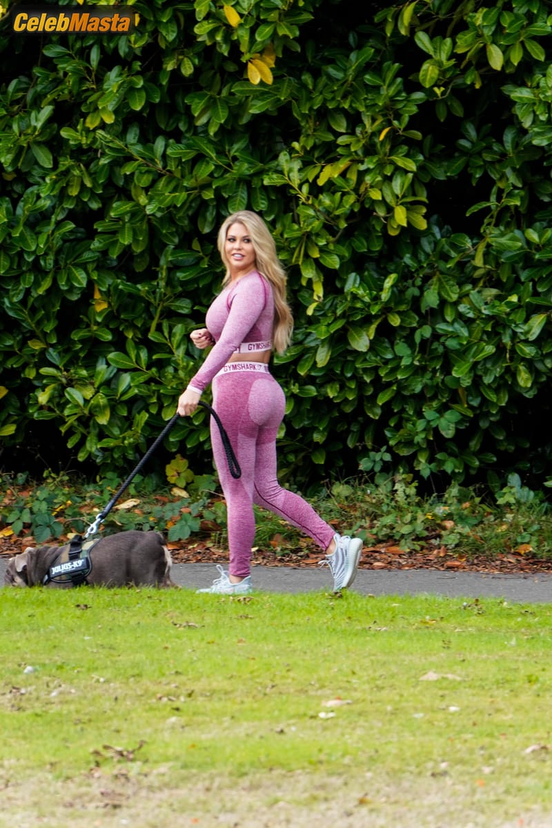 Bianca Gascoigne in Bianca Gascoigne Sexy Curvy Tv Star Was Seen Out Walking Her Dog With Boyfriend Adam Burton