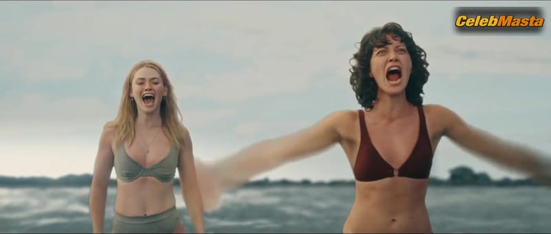 Melanie Jarnson and Virginia Gardner Swimsuit Scene from Killer Whale