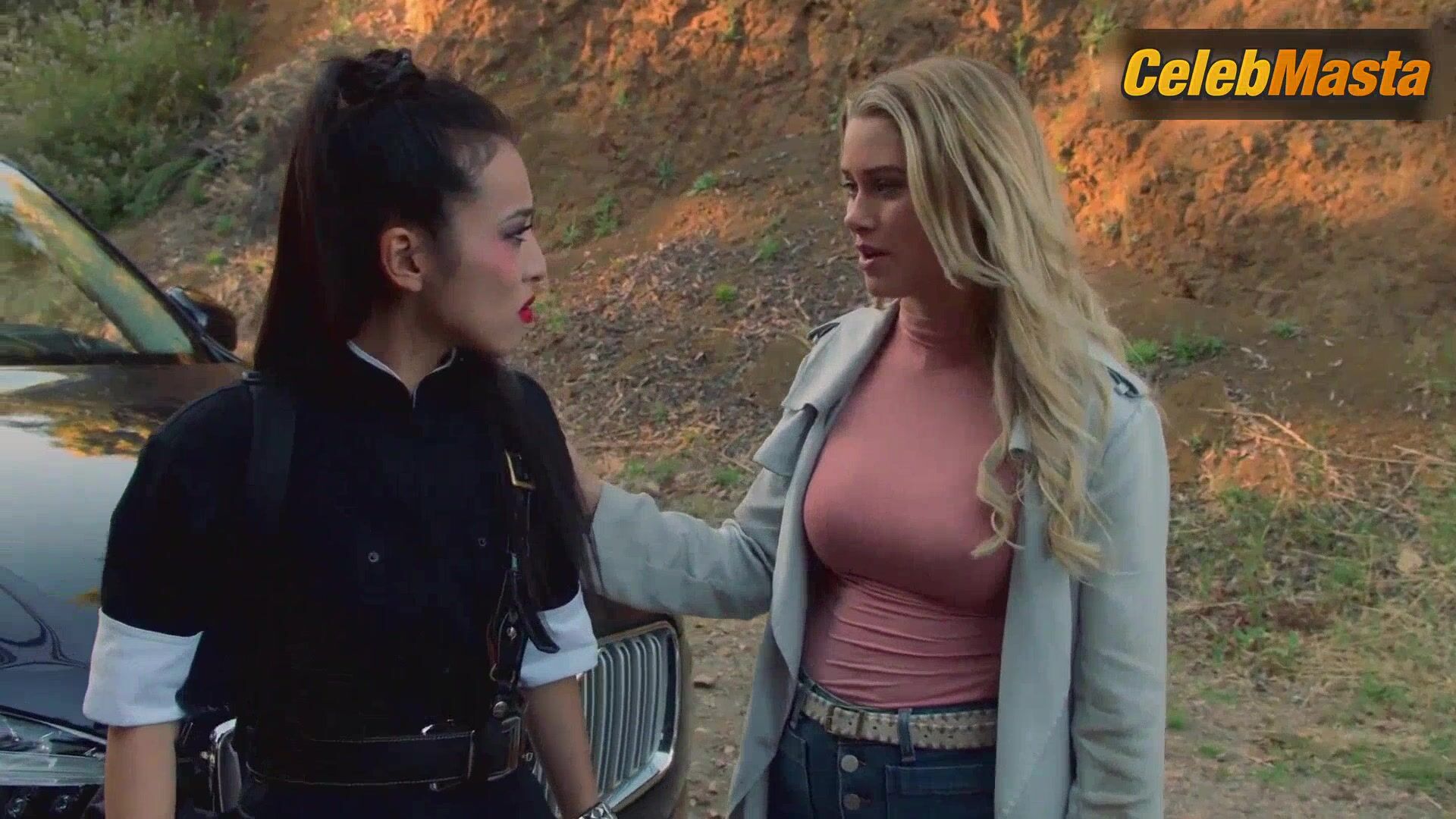 Lyrica Okano And Virginia Gardner Perform Lesbian Scene - Photo 1 of 5