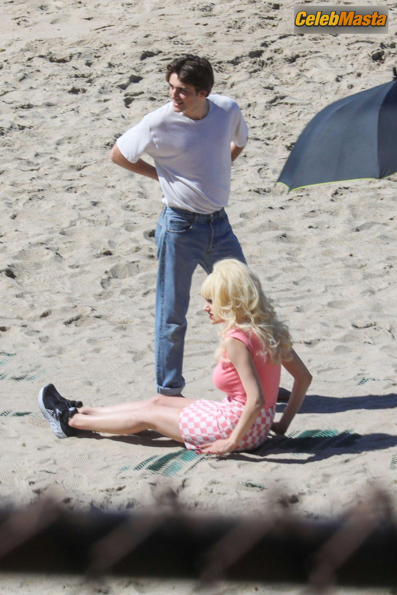 Emmy Rossum Emmy Rossum Gallery: Films Scenes as the Iconic Angelyne on the Beach in Malibu - Photo 15 of 60