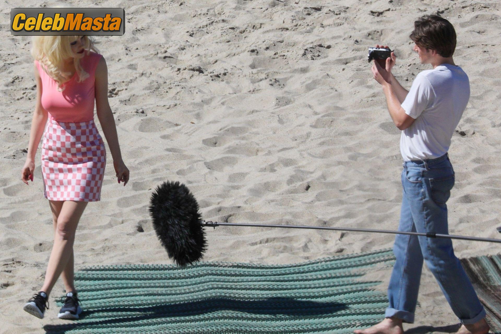 Emmy Rossum Emmy Rossum Gallery: Films Scenes as the Iconic Angelyne on the Beach in Malibu - Photo 21 of 60