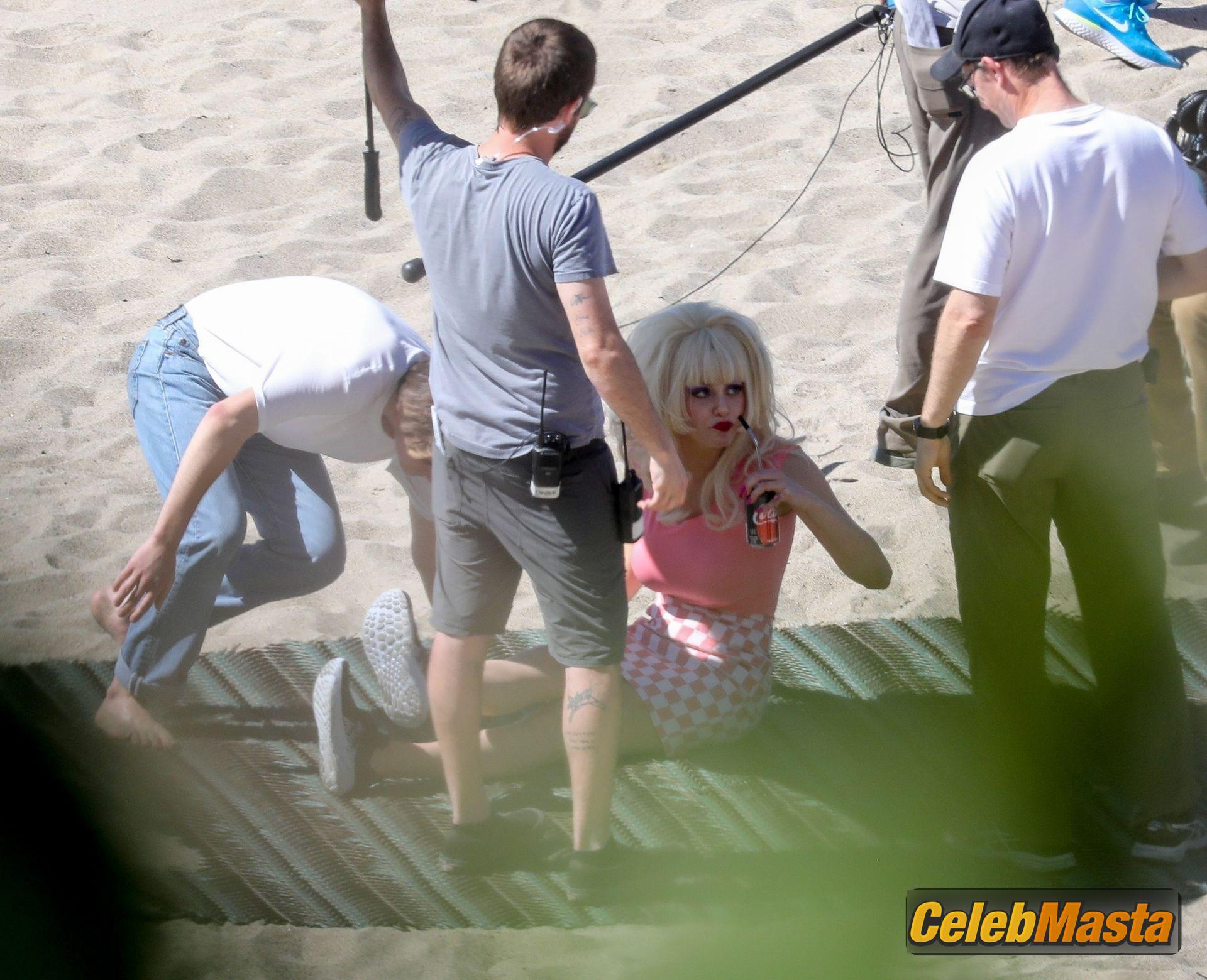 Emmy Rossum Emmy Rossum Gallery: Films Scenes as the Iconic Angelyne on the Beach in Malibu - Photo 23 of 60