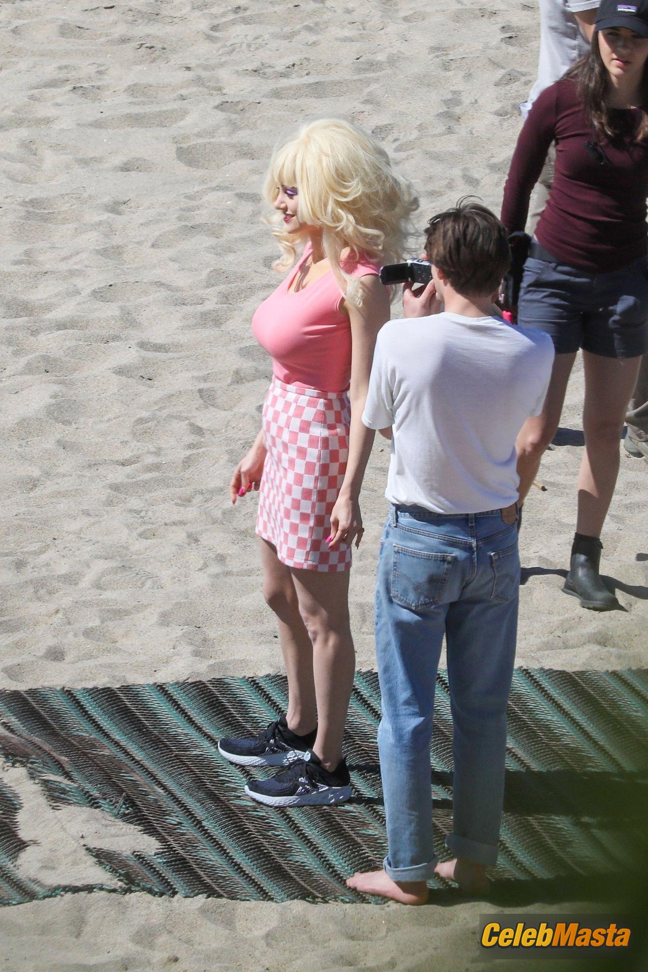 Emmy Rossum Emmy Rossum Gallery: Films Scenes as the Iconic Angelyne on the Beach in Malibu - Photo 24 of 60