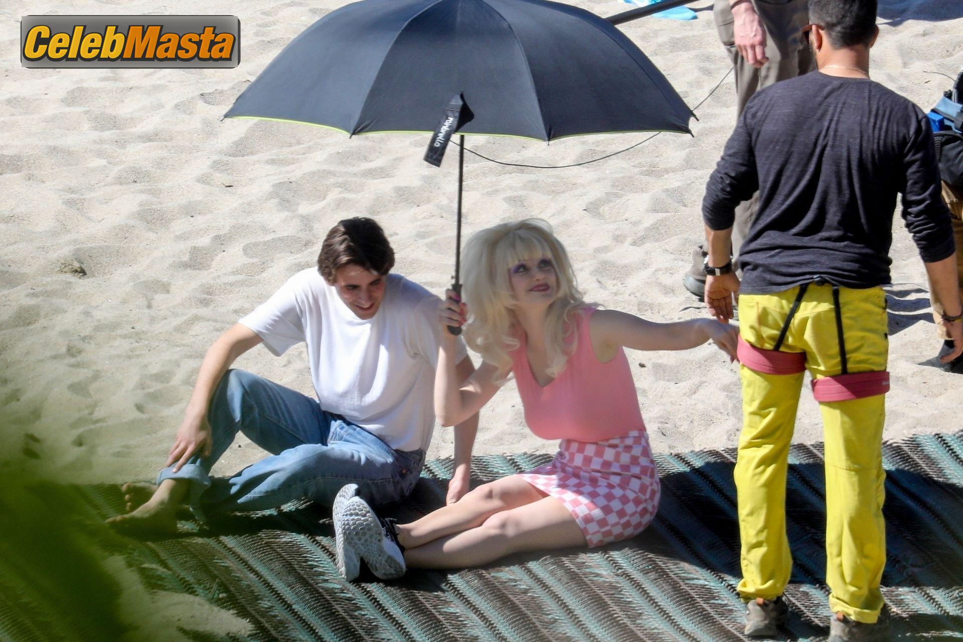 Emmy Rossum Emmy Rossum Gallery: Films Scenes as the Iconic Angelyne on the Beach in Malibu - Photo 52 of 60